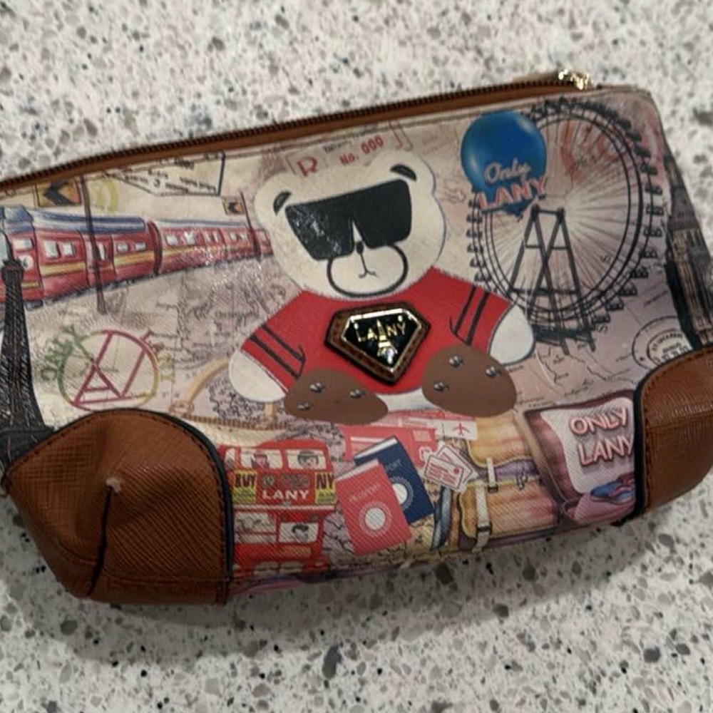 LANY Bear Print Pouch